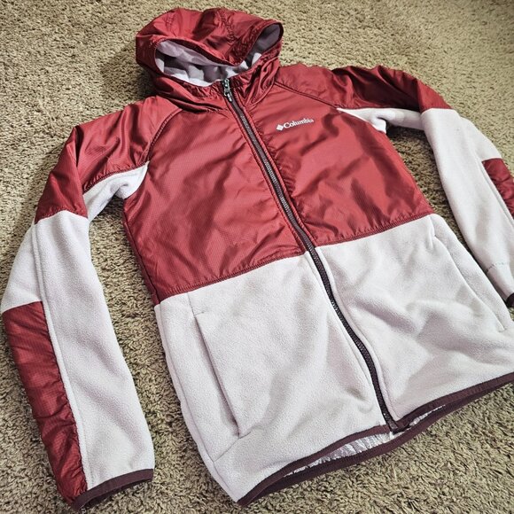 Columbia Youth 14/16 Omni Heat Hooded Jacket Fleece Thermal Full Zip Coat - Picture 6 of 11